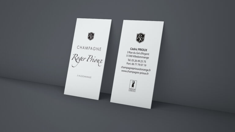 Carte de visite Champagne Roger Prioux – Agence Arbane