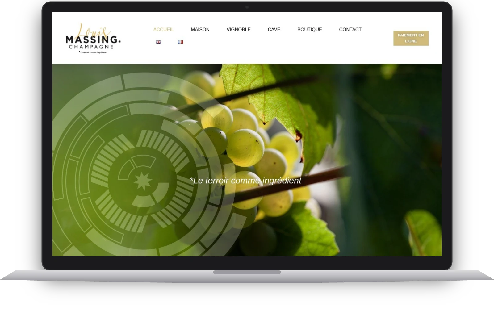 Boutique en ligne du Champagne Louis Massing réalisée par l’Agence Arbane