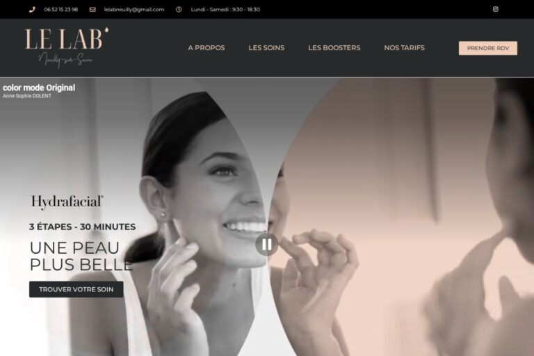 Page d'accueil du site Le Lab Neuilly réalisé par l'Agence Arbane